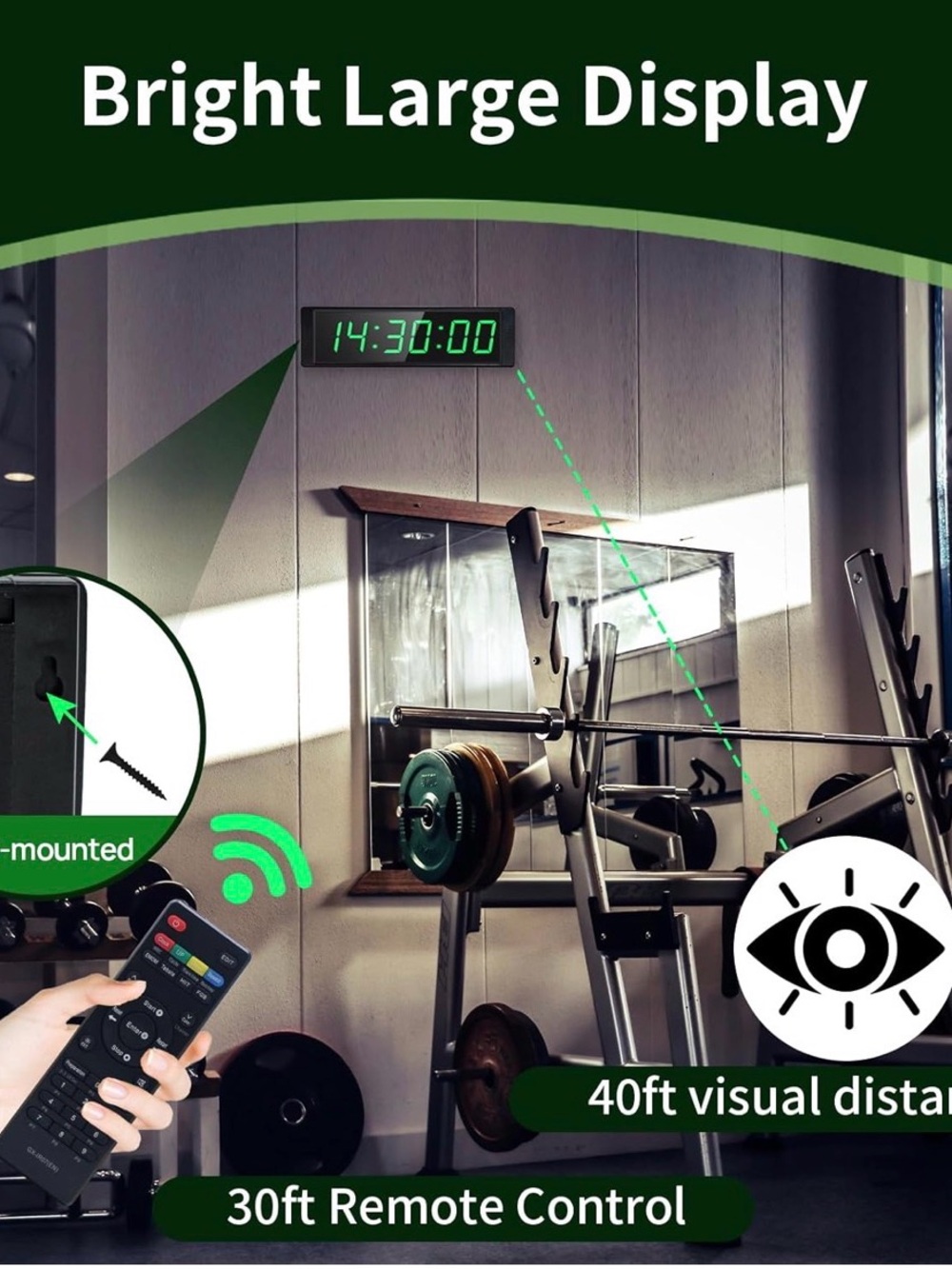 Large LED Gym Timer with Remote Control - Picture 4 of 6